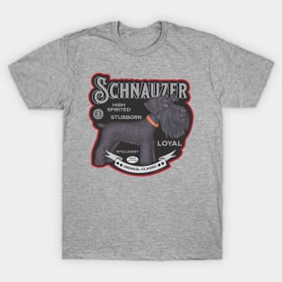 Funny Cute Vintage Black Schnauzer Dog T-Shirt